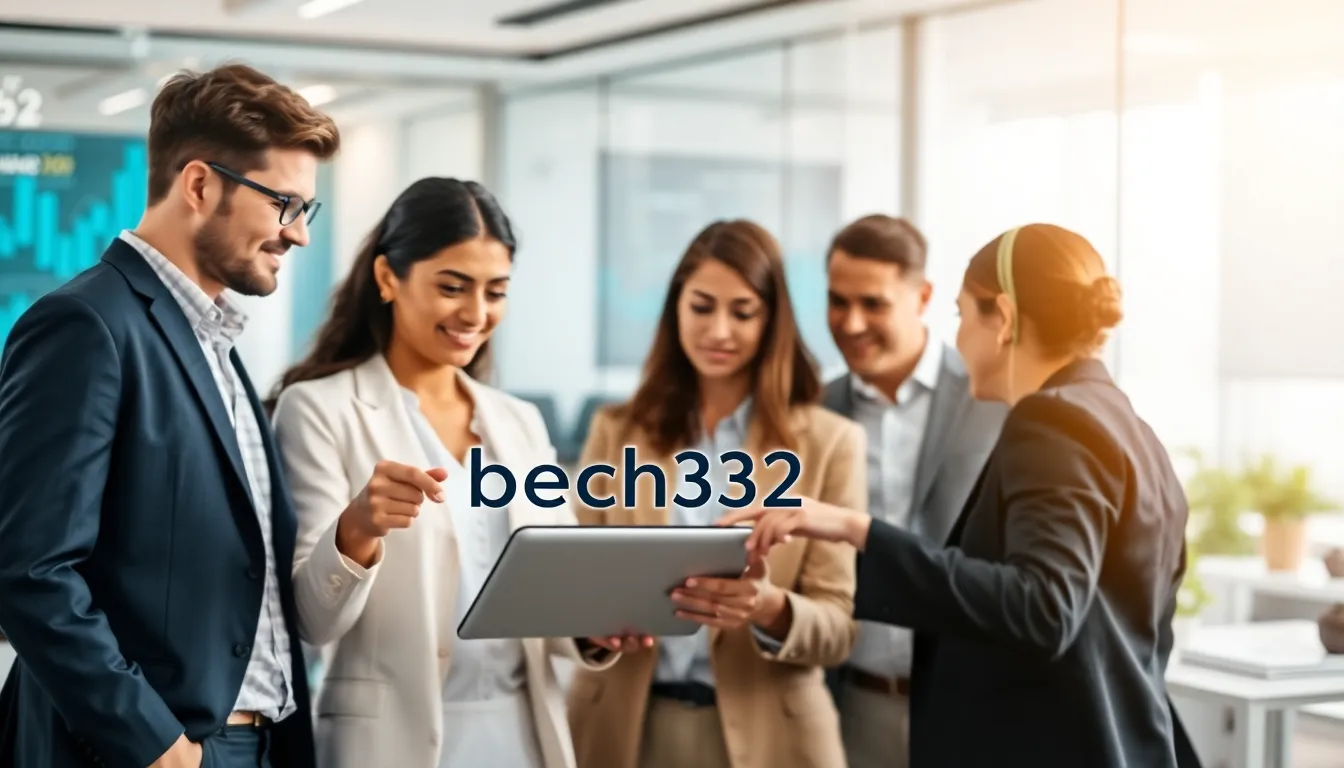 professionals discussing blockchain address in a modern office.