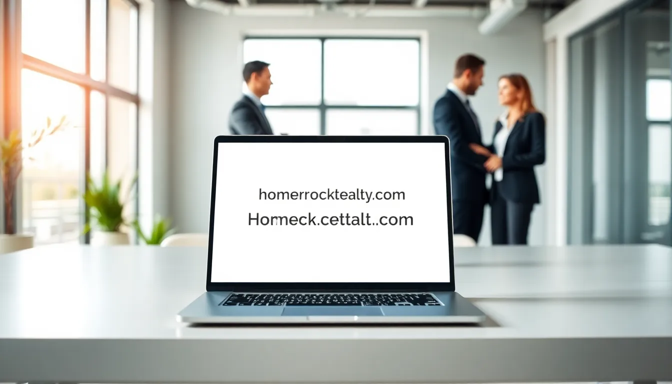 professionals discussing email communication in a modern office.