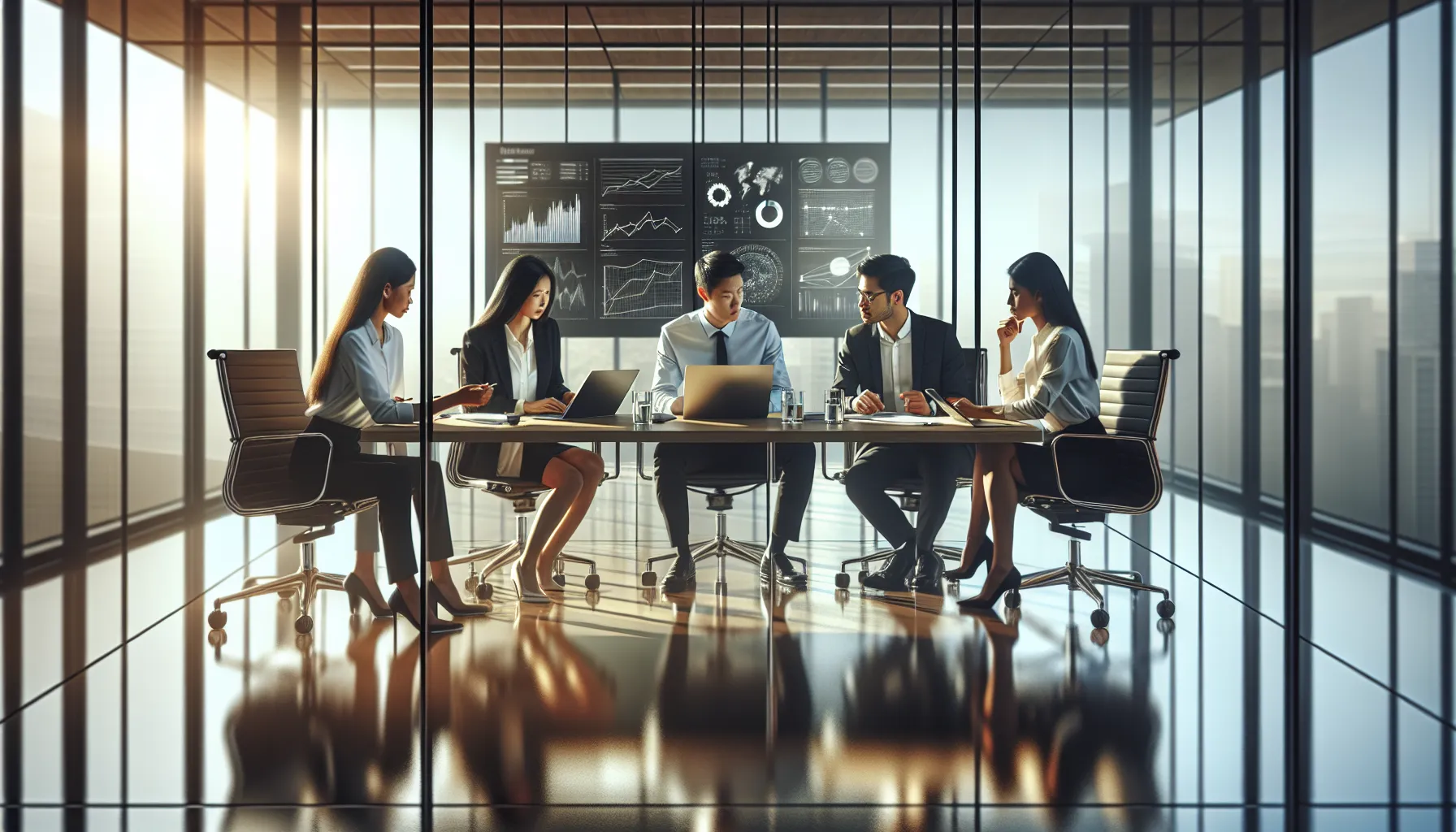 diverse team discussing the significance of a key number in a modern office.