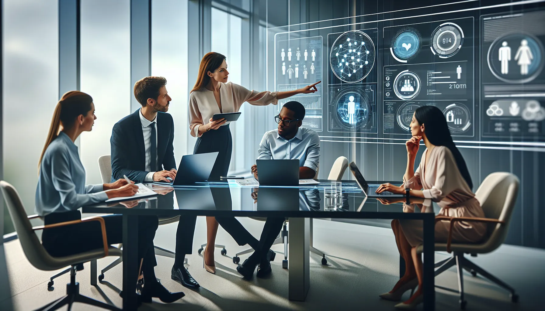 diverse professionals discussing applications of 5024389852 in a modern office.