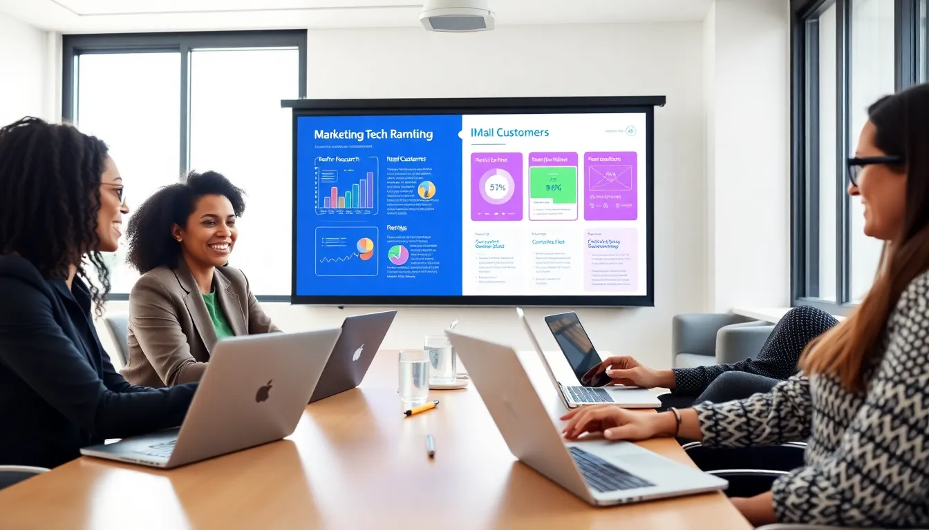 diverse professionals collaborating on marketing for tech startups.