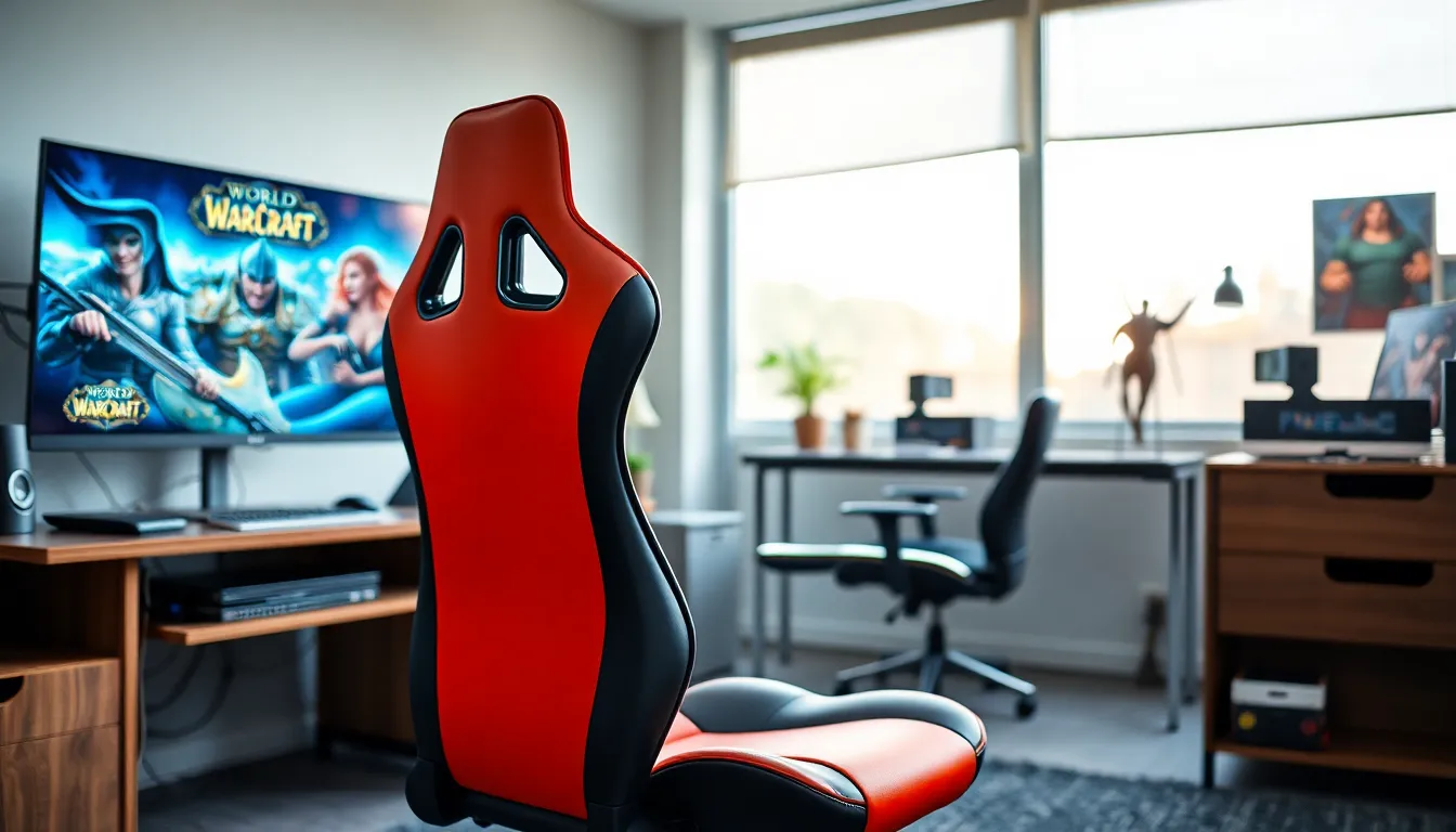 ergonomic gaming chair in a modern gaming setup.