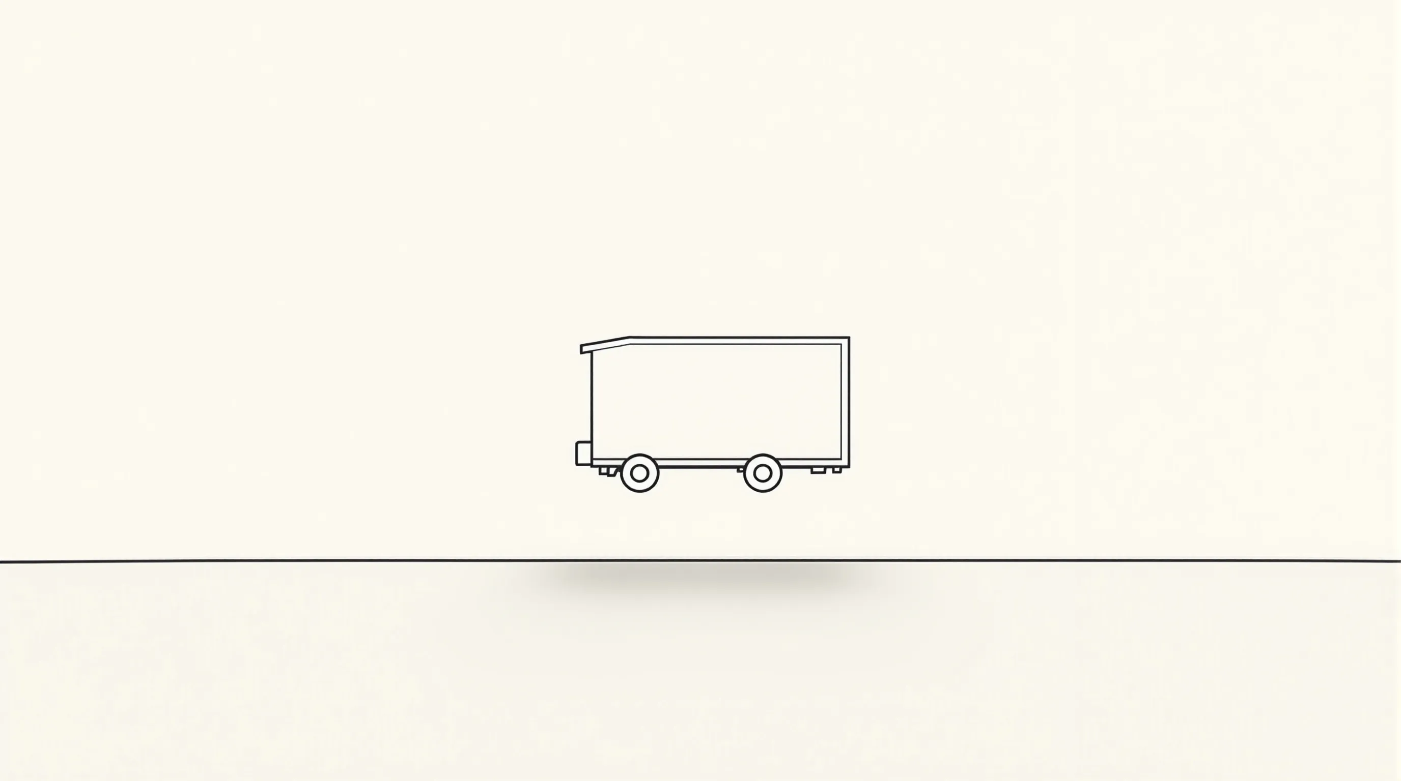 A minimal mobile house outline floating above ground, symbolizing non-permanent structure status.