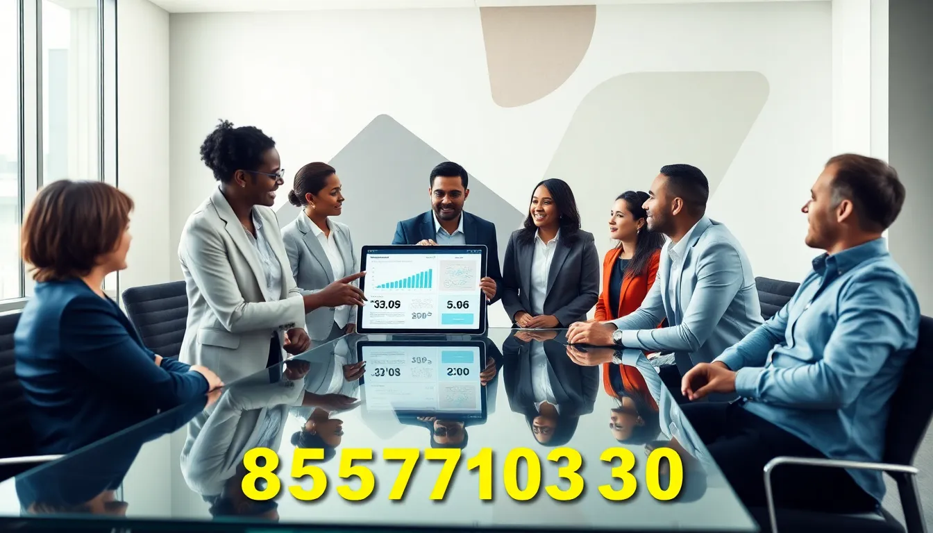 diverse team collaborating in a modern office setting.