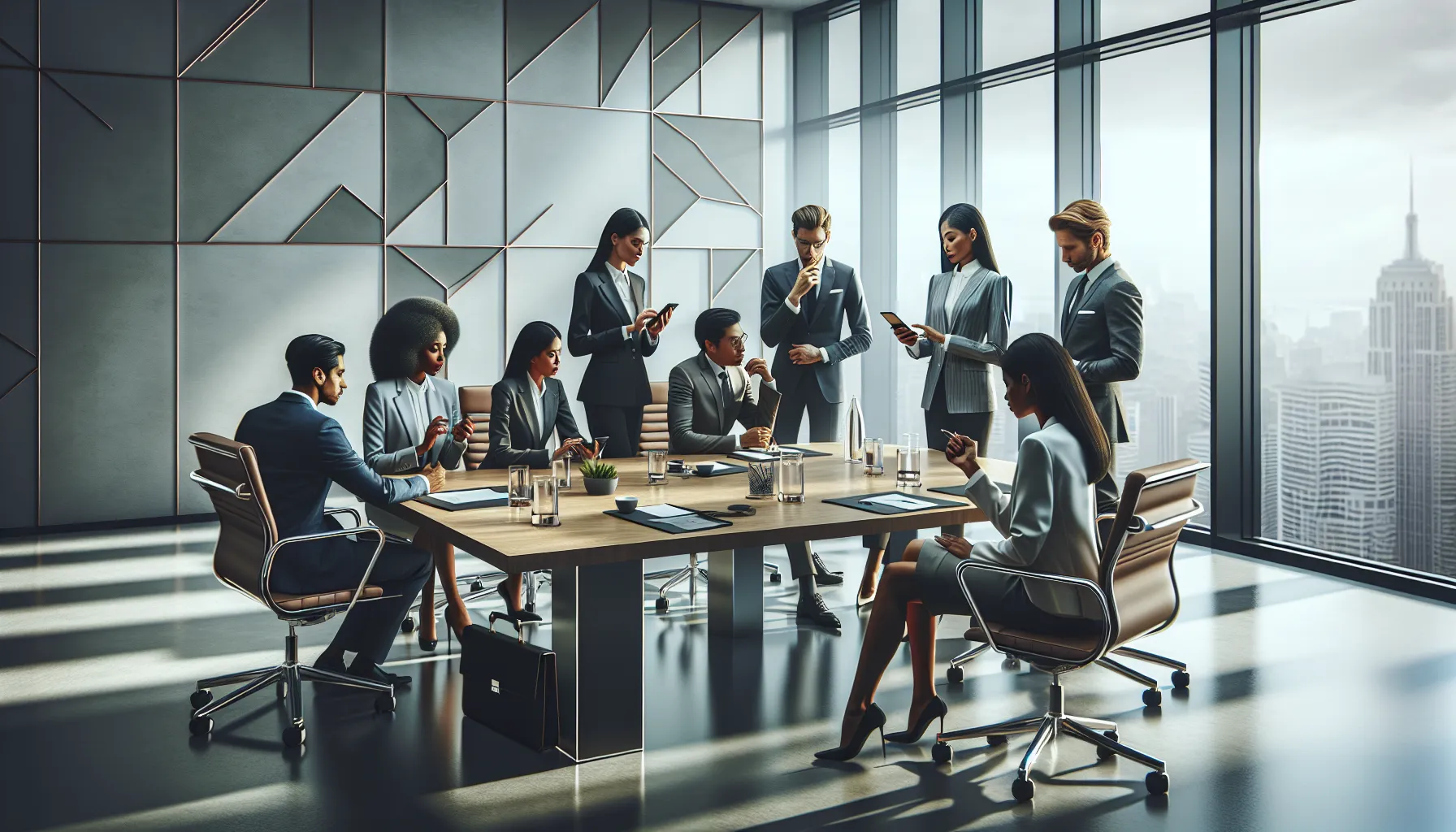 diverse professionals discussing privacy issues related to a phone number.