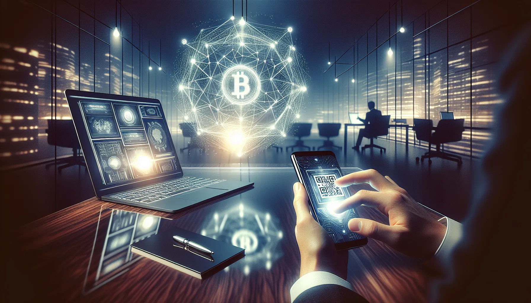 Digital wallet and cryptocurrency icons representing a USDT transaction.