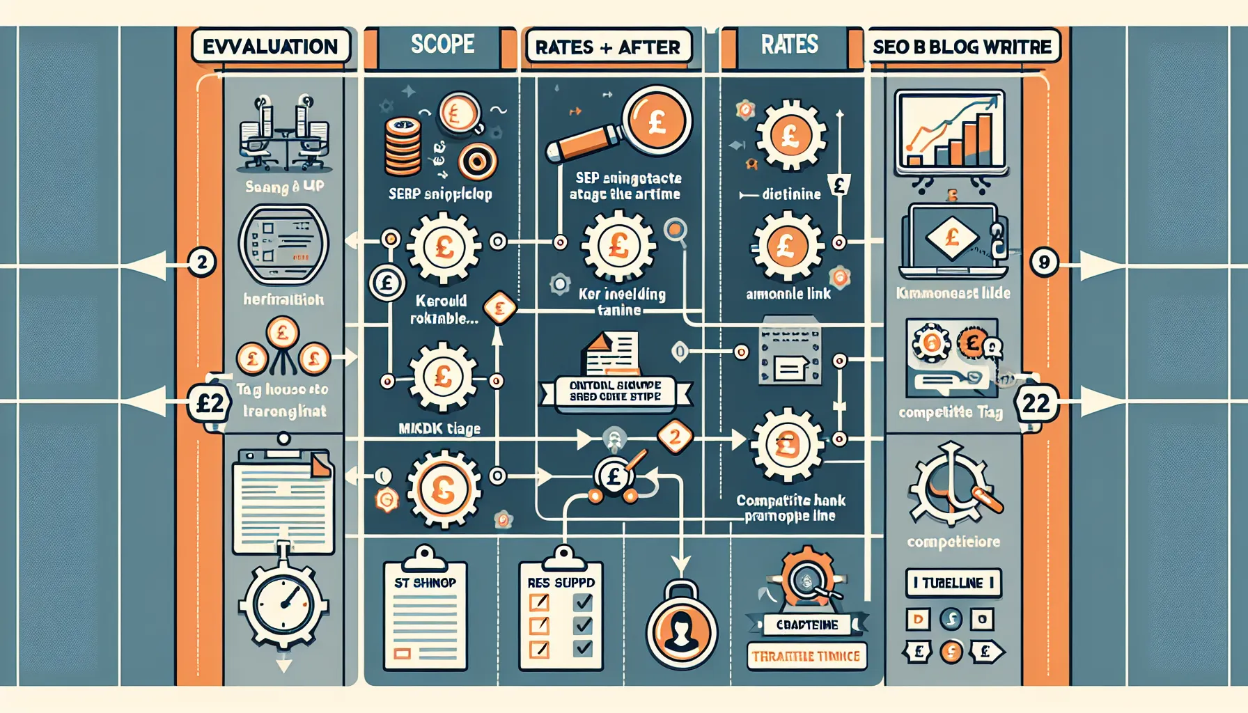 UK process infographic for hiring or becoming an SEO blog writer.