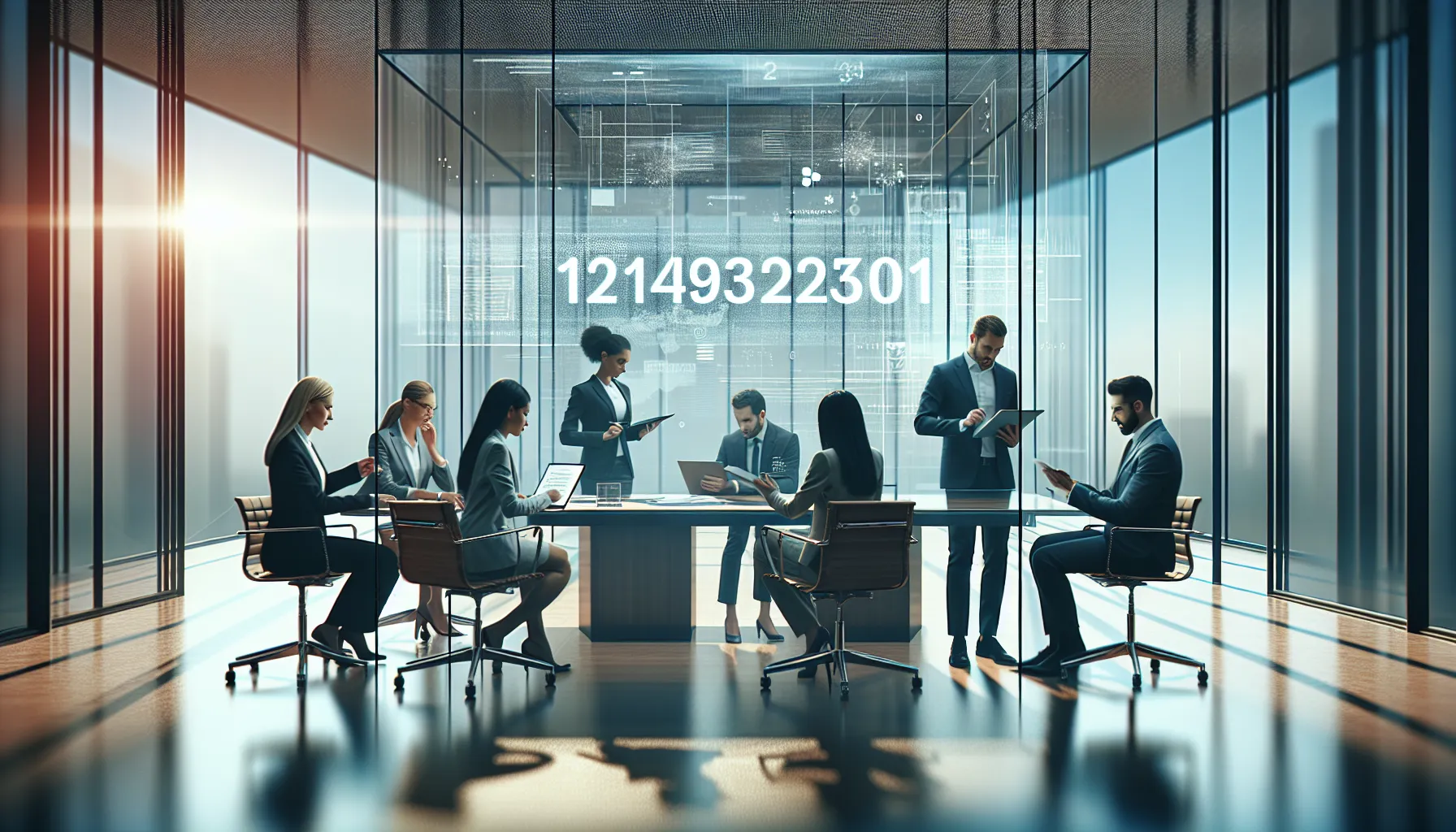 diverse team discussing a project in a modern office.