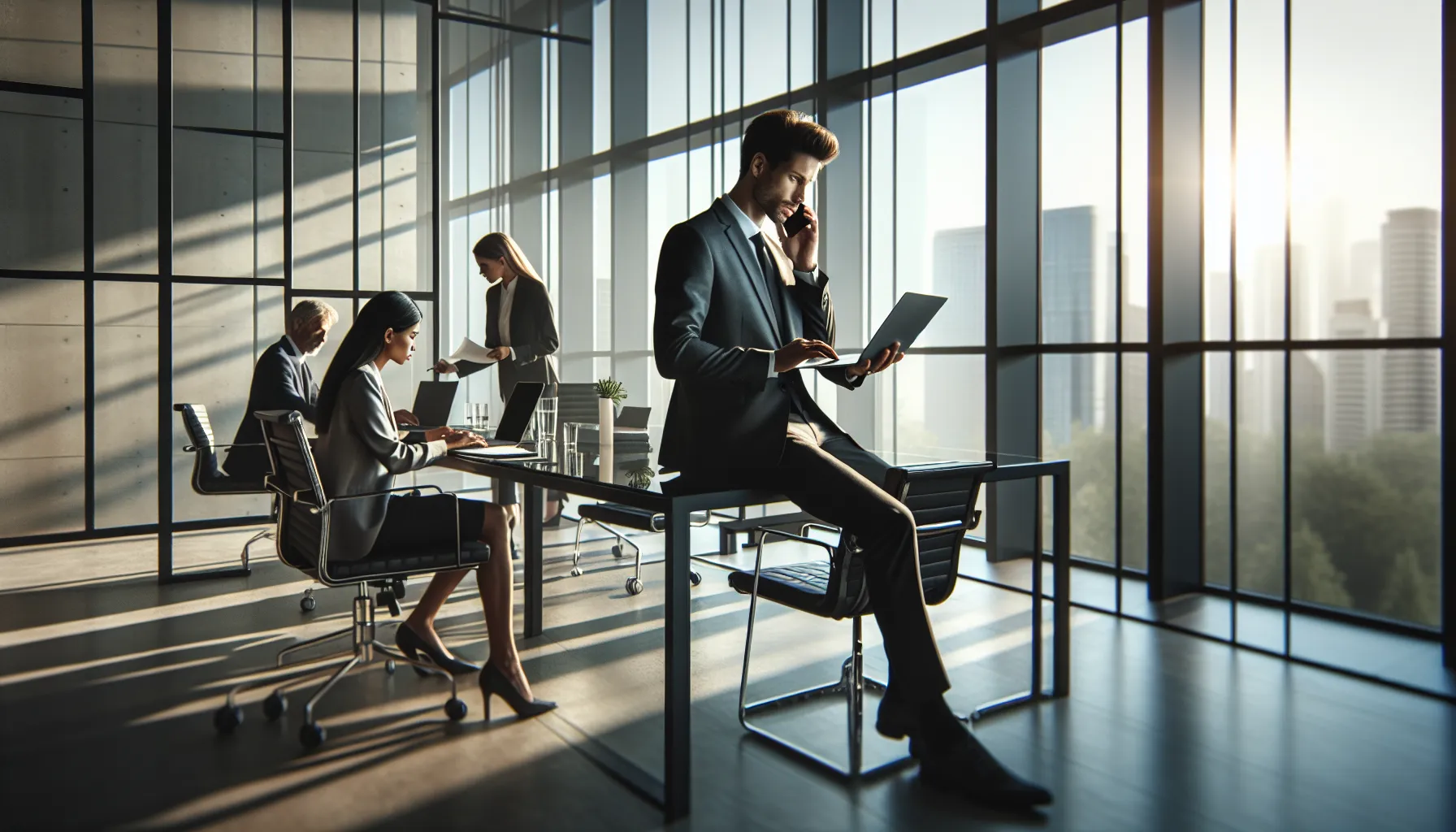 diverse team discussing security practices in a modern office.