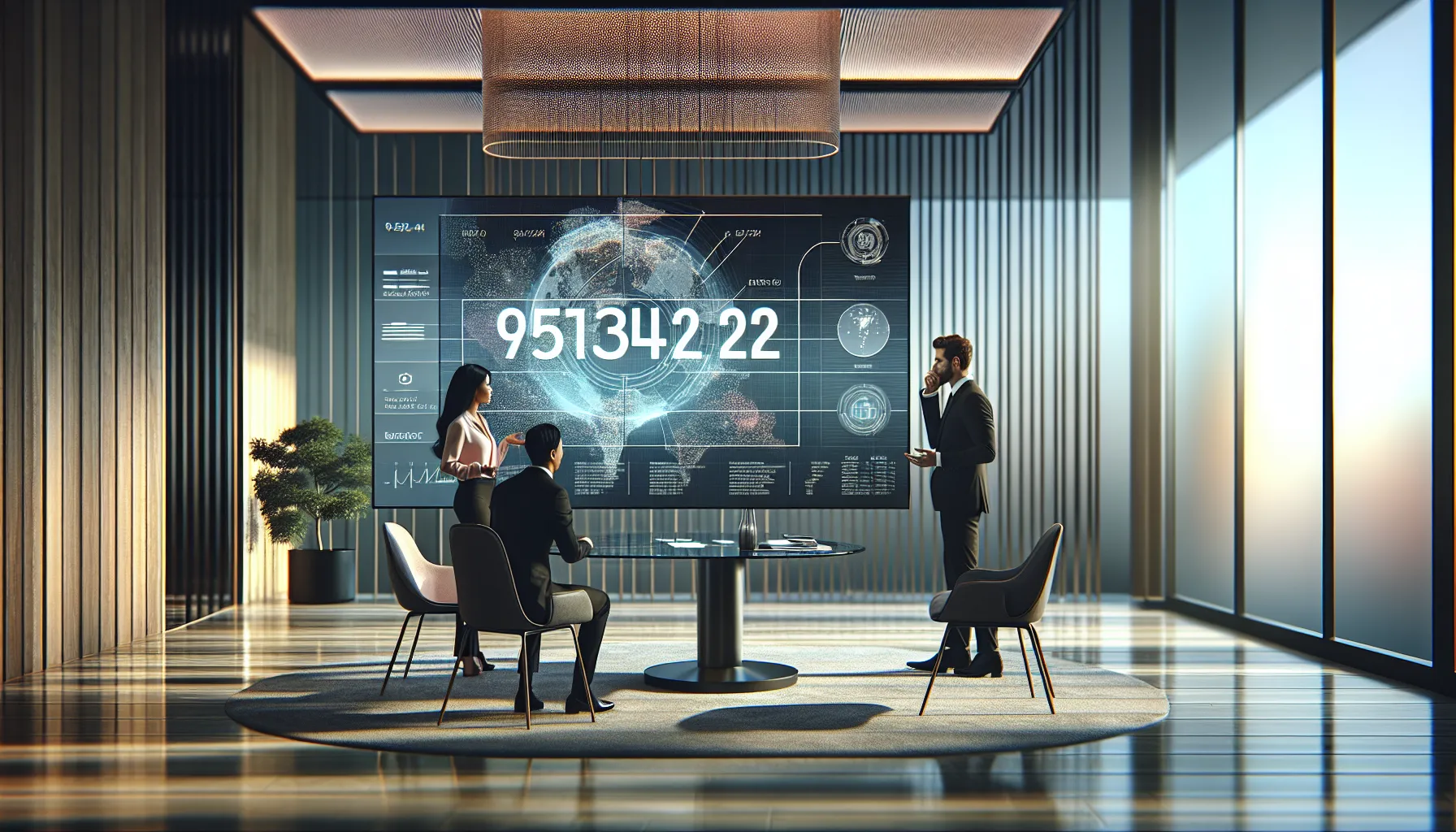 professionals discussing phone number structure in a modern office.