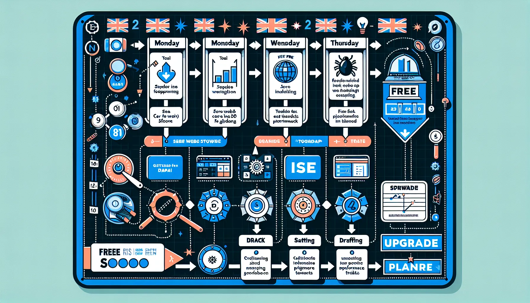 UK-themed weekly free SEO workflow with outcomes and upgrade decision.