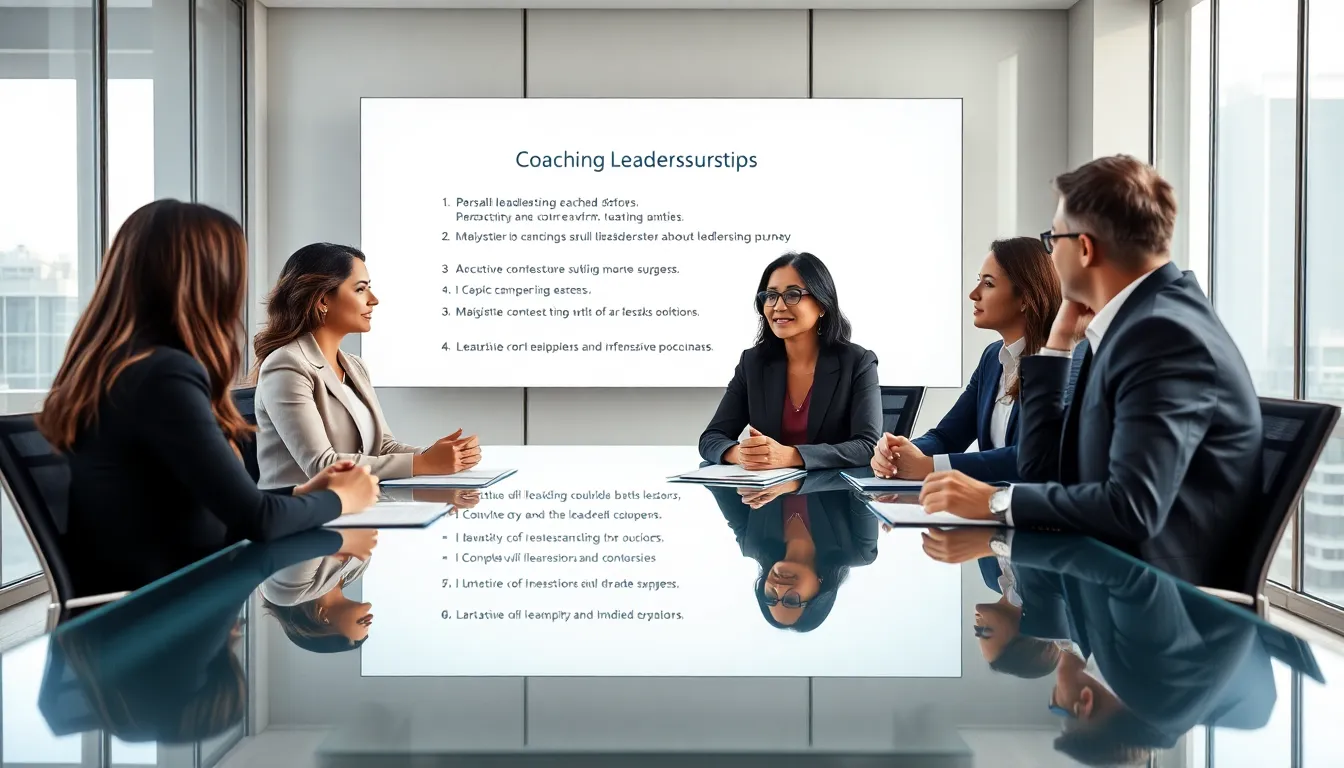 executives participating in a leadership coaching session.