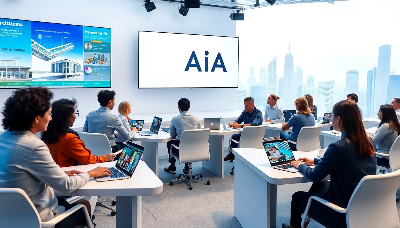 diverse professionals participating in a Virtual AIA conference.