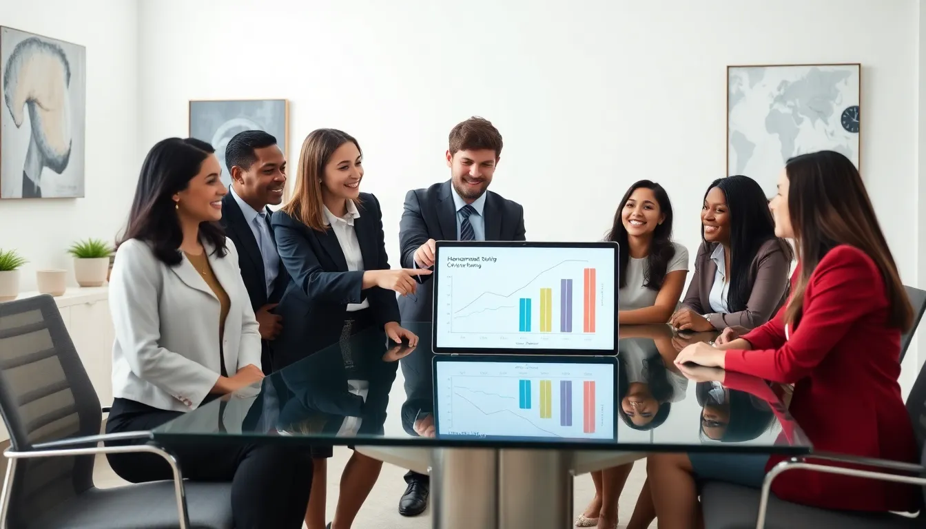 diverse team discussing homeownership financial benefits in a modern office.