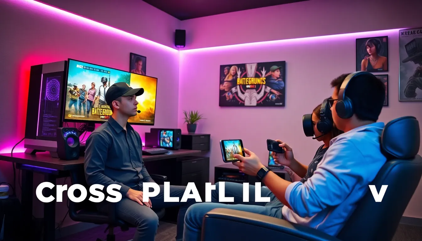 gamers using PC and mobile devices to play PUBG Mobile.