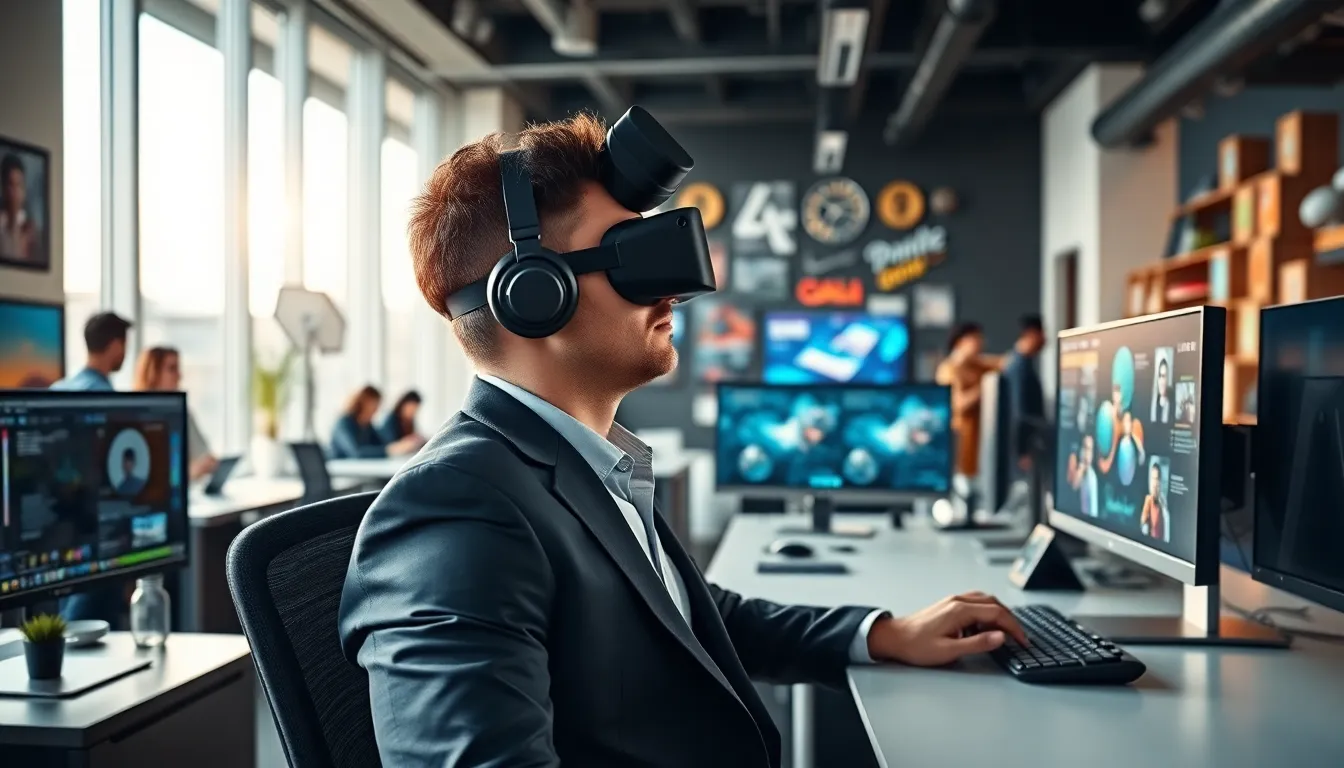 Tommy Jacobs in a modern workspace focusing on gaming technology.