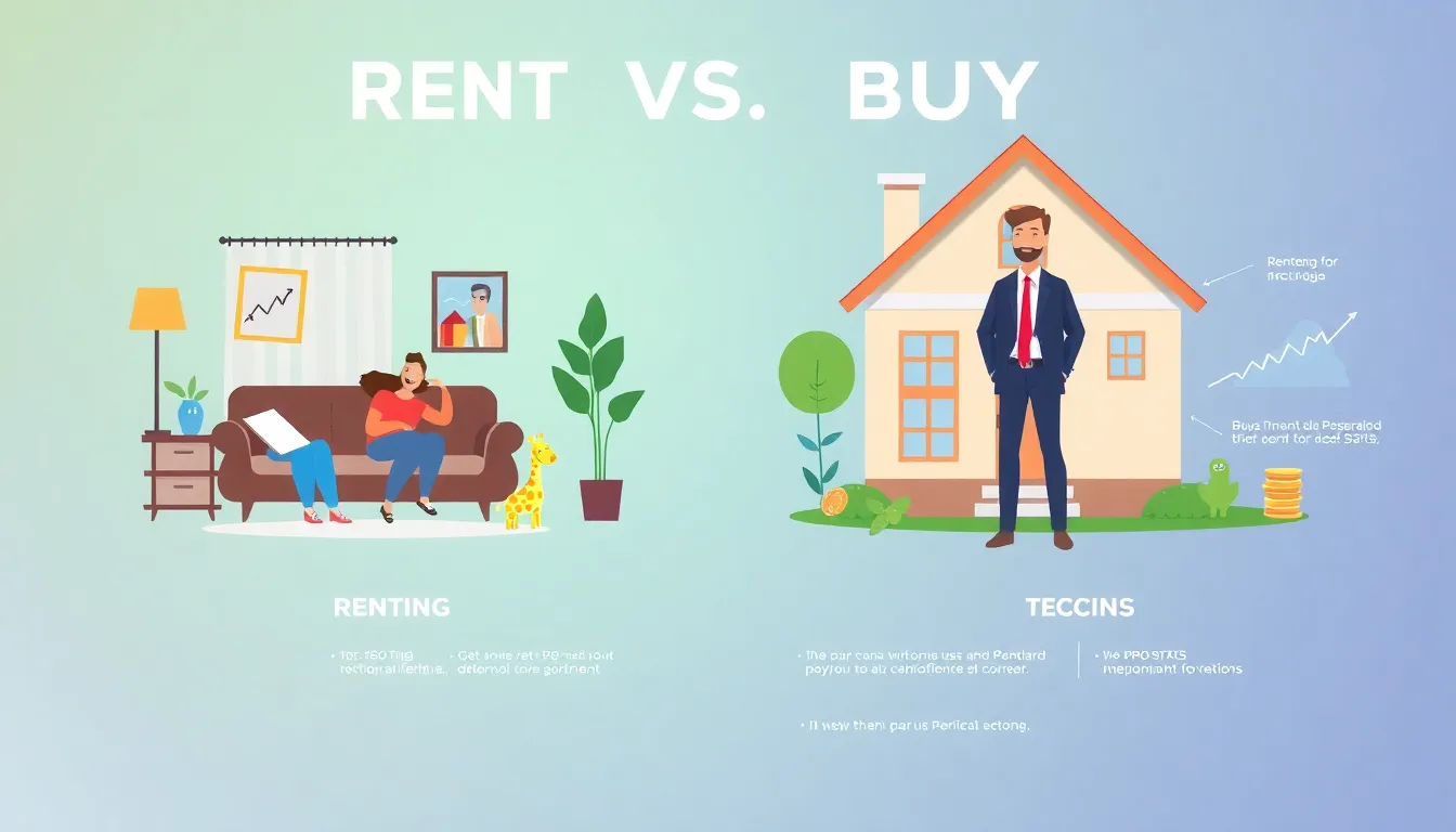 infographic comparing renting and buying a home in the U.S.
