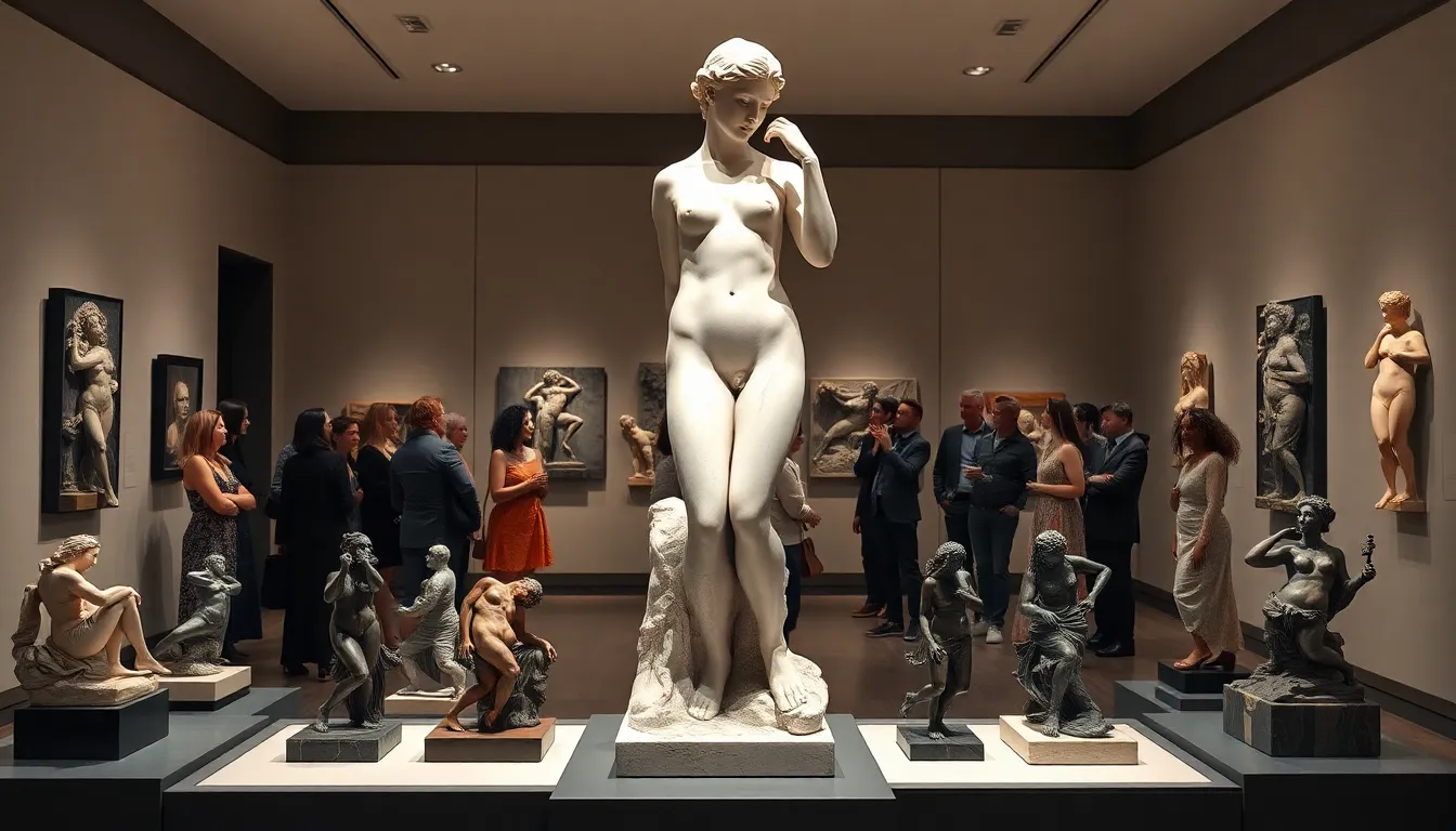 a gallery showcasing erotic sculptures from ancient civilizations.