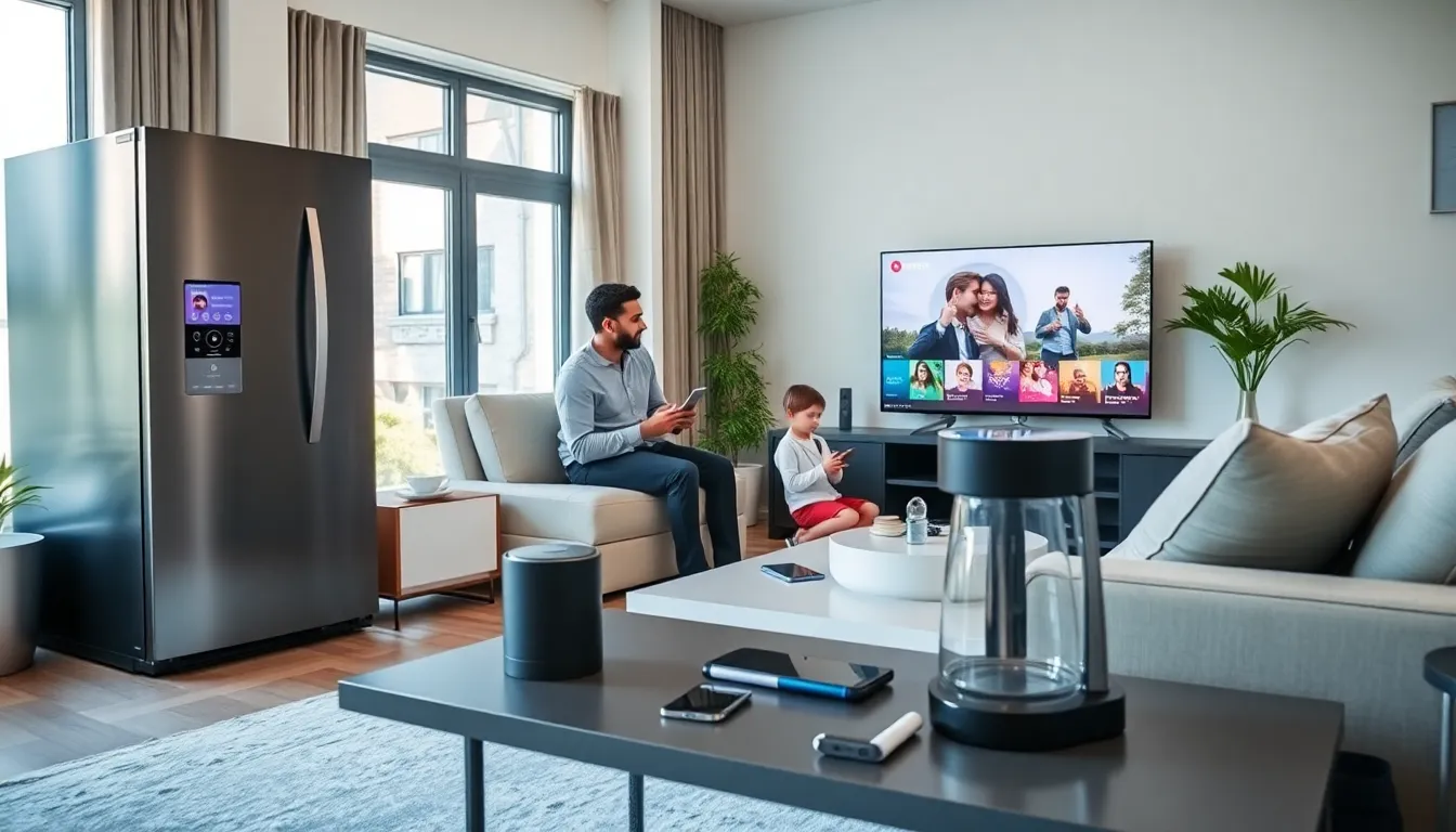 modern living room filled with various consumer electronics devices.