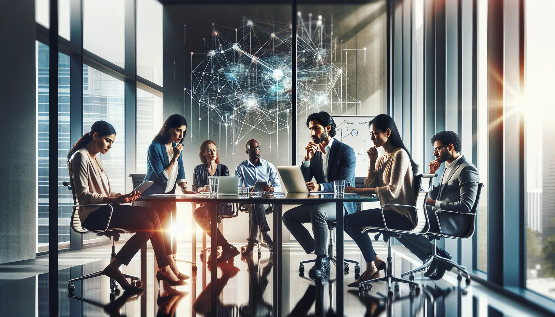 diverse professionals discussing ideas in a modern office.