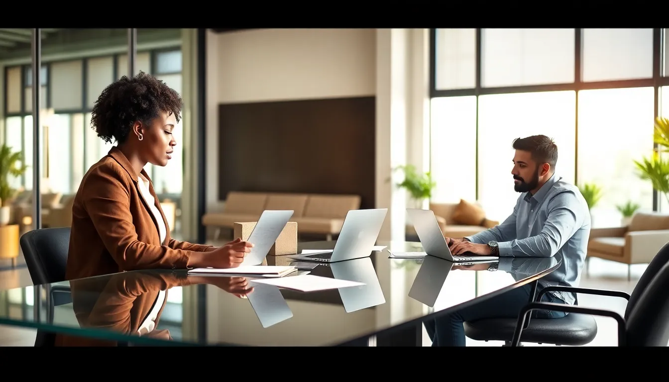 diverse professionals collaborating in a modern office promoting work-life balance.