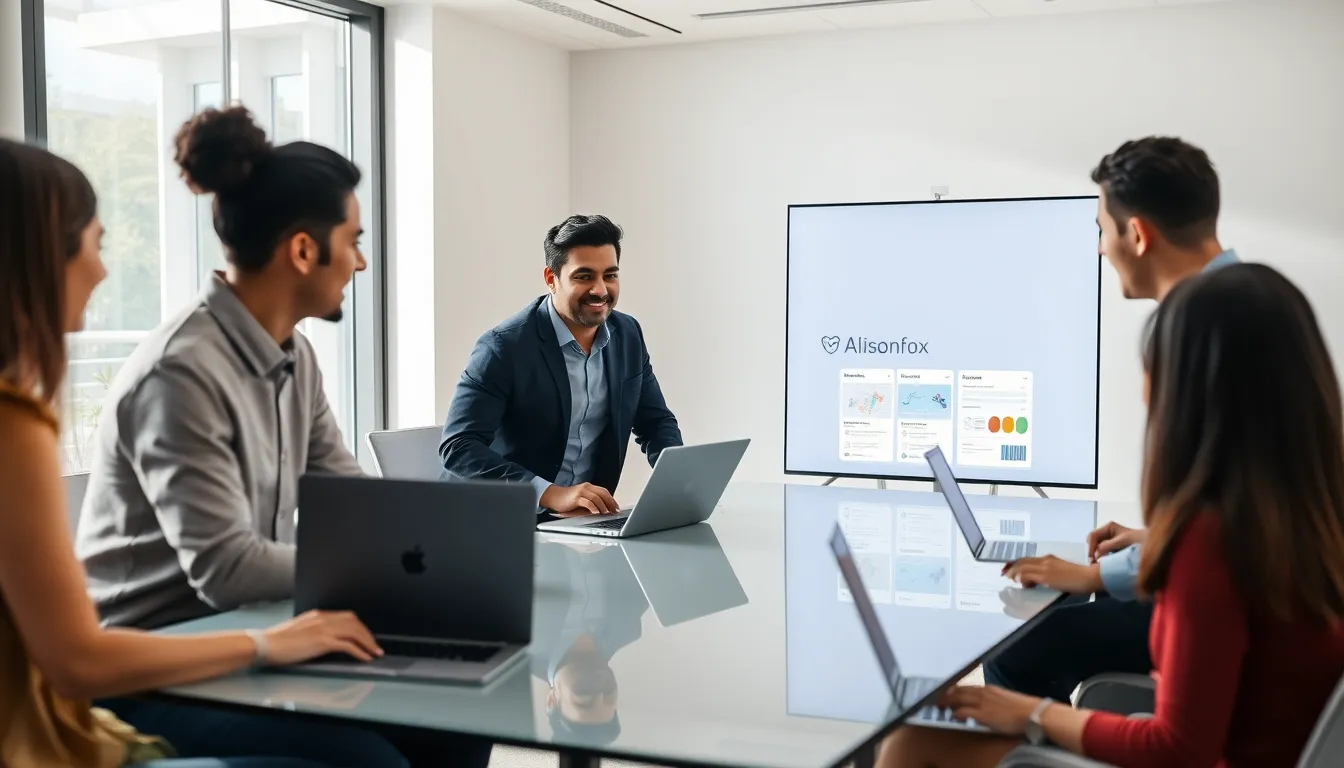 professionals collaborating in a modern office environment.
