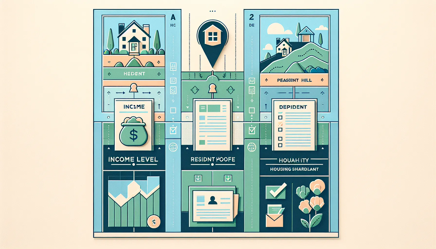 diagram showing Pleasant Hill rent assistance eligibility criteria