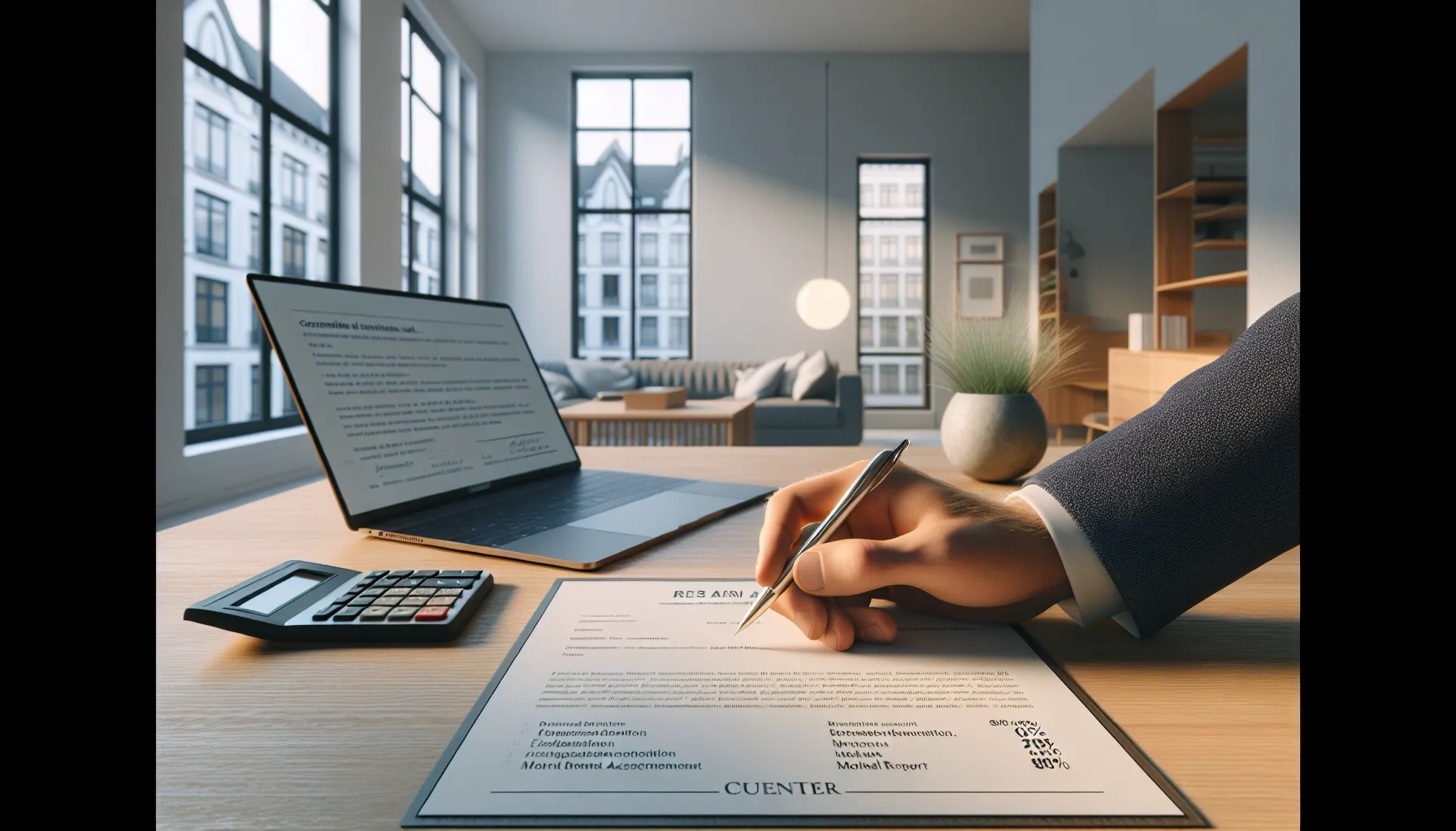 Bank advisor reviews norwegian lease and documents, highlighting 80% rental income.