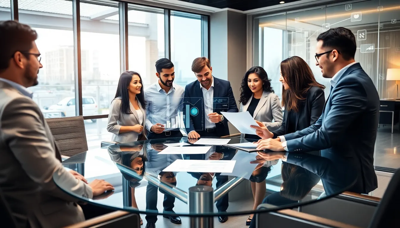 diverse team collaborating in a modern office space on Onnrec01.