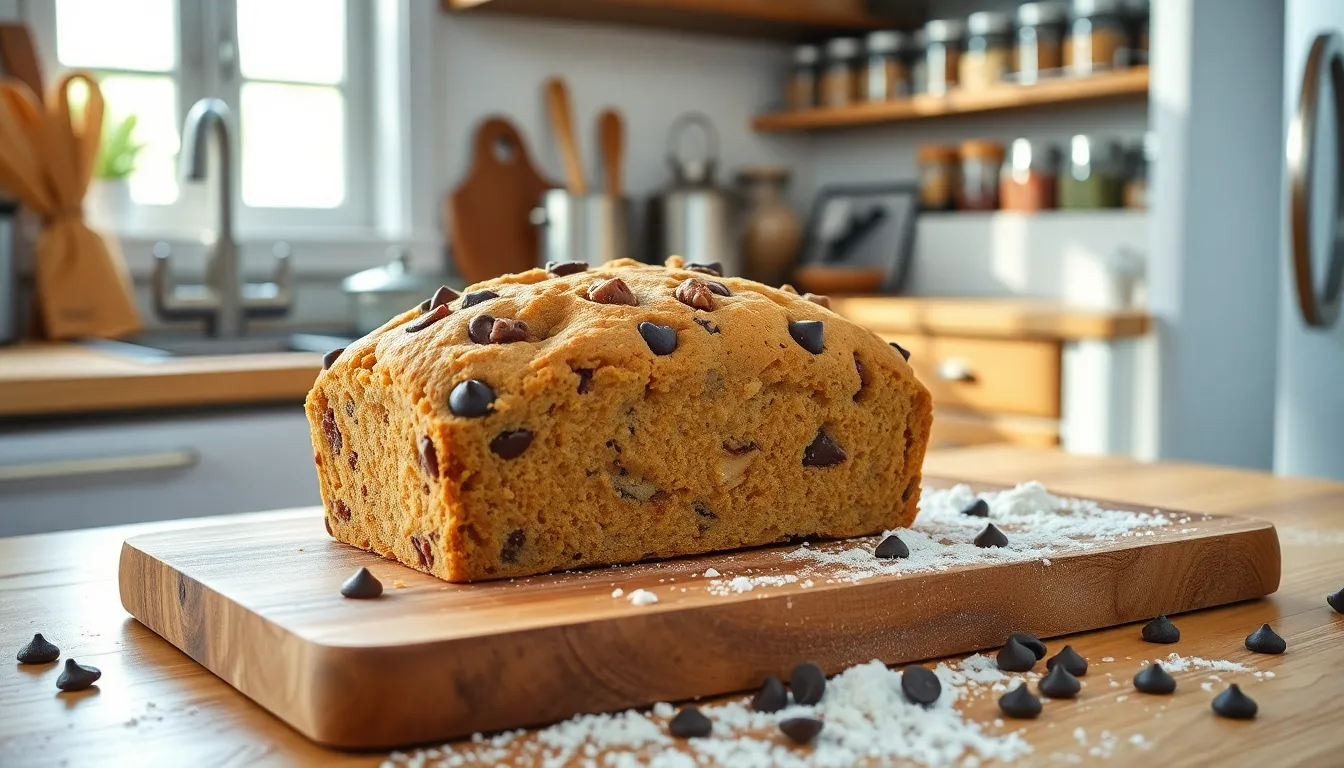 freshly baked Cookiesforlove Bread in a cozy kitchen setting.