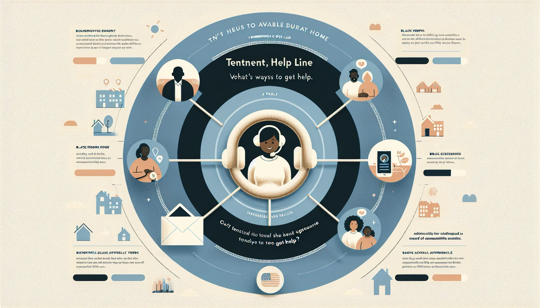 infographic showing access points to the Danville Tenant Help Line