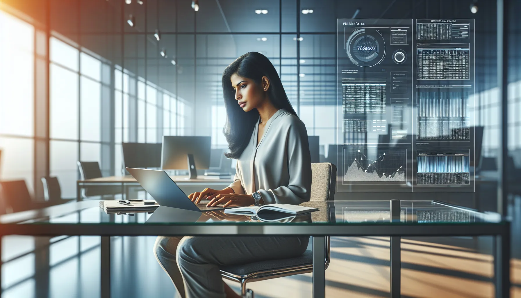 professional verifying a phone number in a modern office.