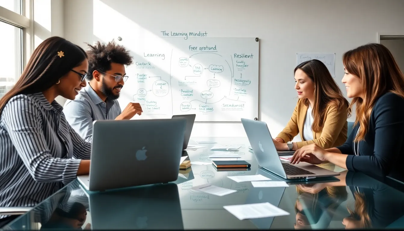 diverse team collaborating in a modern office setting.