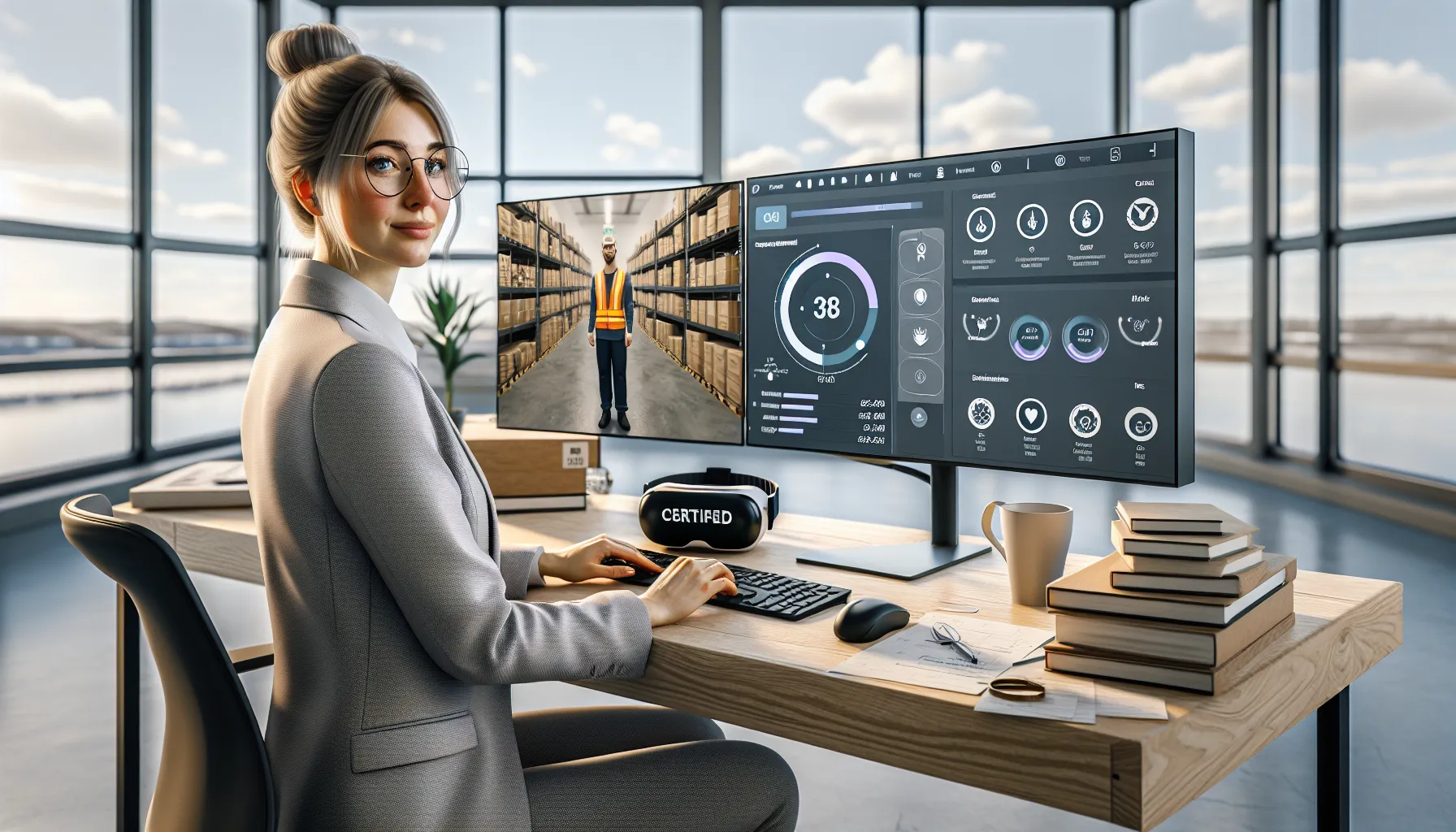 De mest innovative læringsplattformene i 2025 3 Norwegian professional using multi-device learning platforms in a modern oslo office.