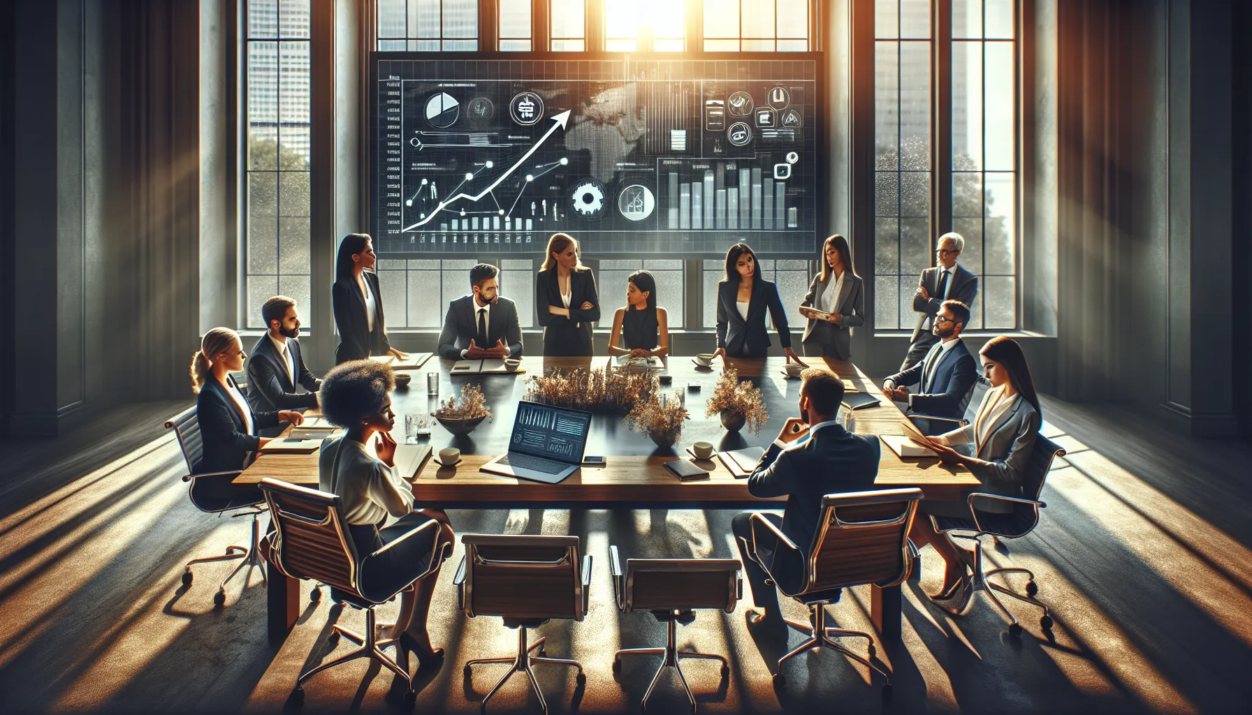 diverse team discussing communication strategies in a modern office