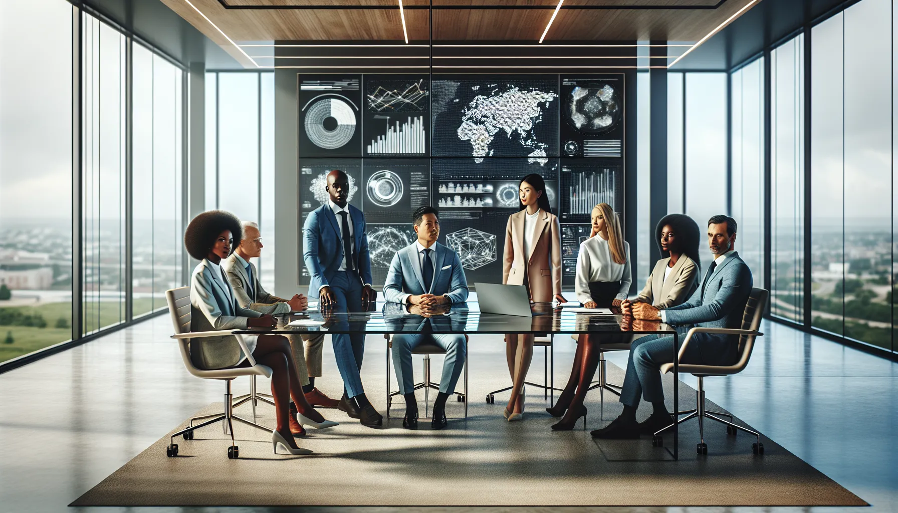 diverse professionals discussing concepts in a modern office.