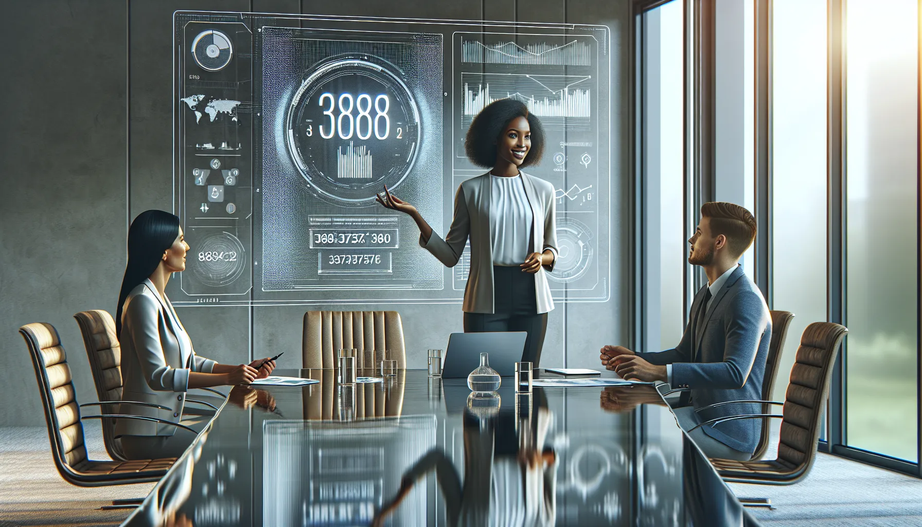 diverse professionals discussing data management in a modern office.