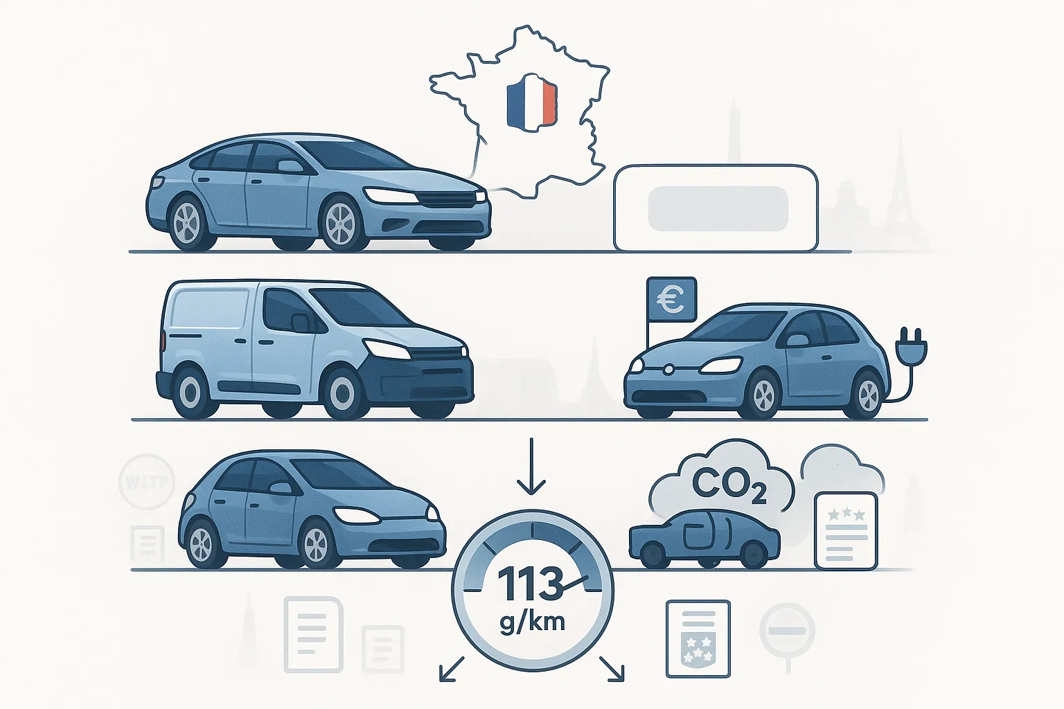 diagram of vehicle types affected by the French ecological penalty