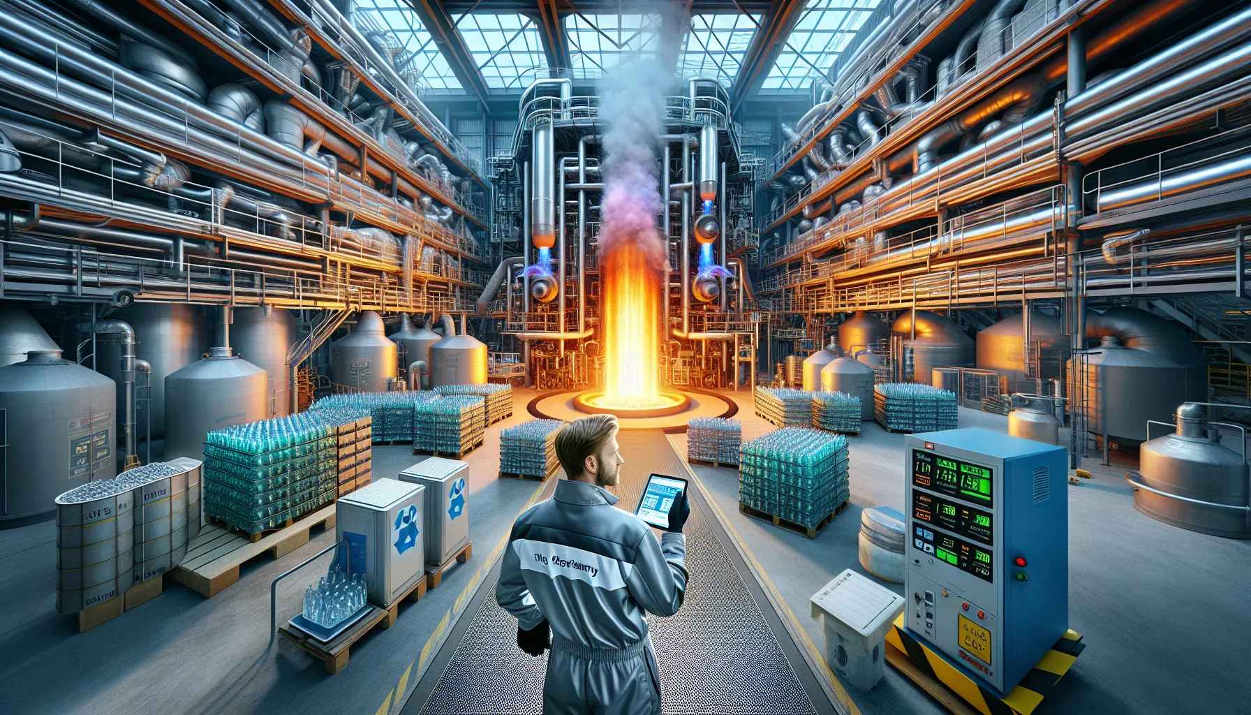 Norwegian glass factory with hybrid furnace, emission controls, and reusable lightweight bottles.