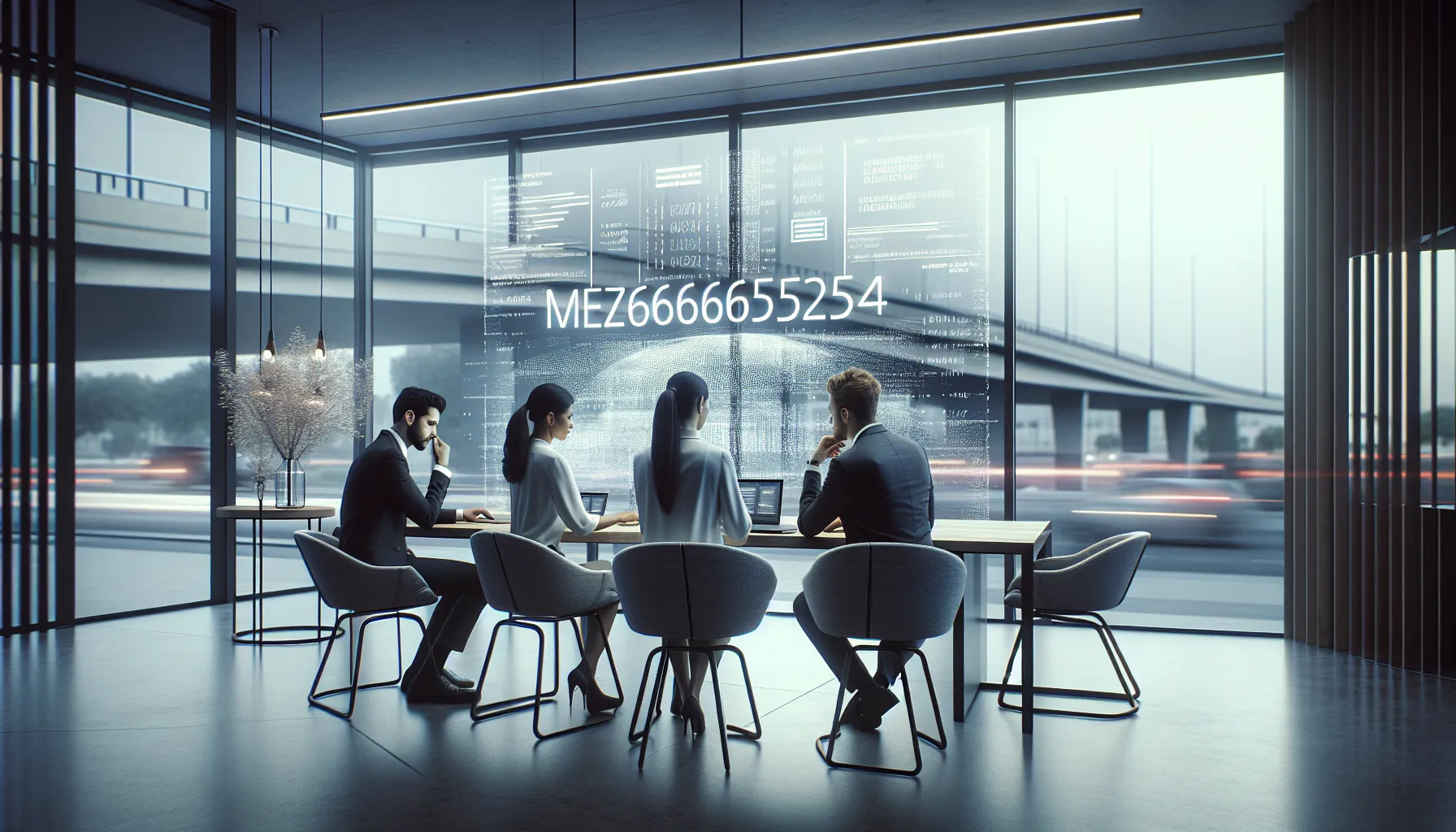 diverse team discussing data in a modern office setting.