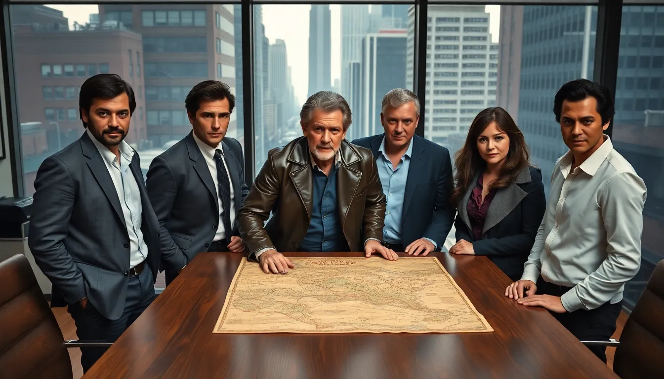 diverse team strategizing in a 1970s New York setting.