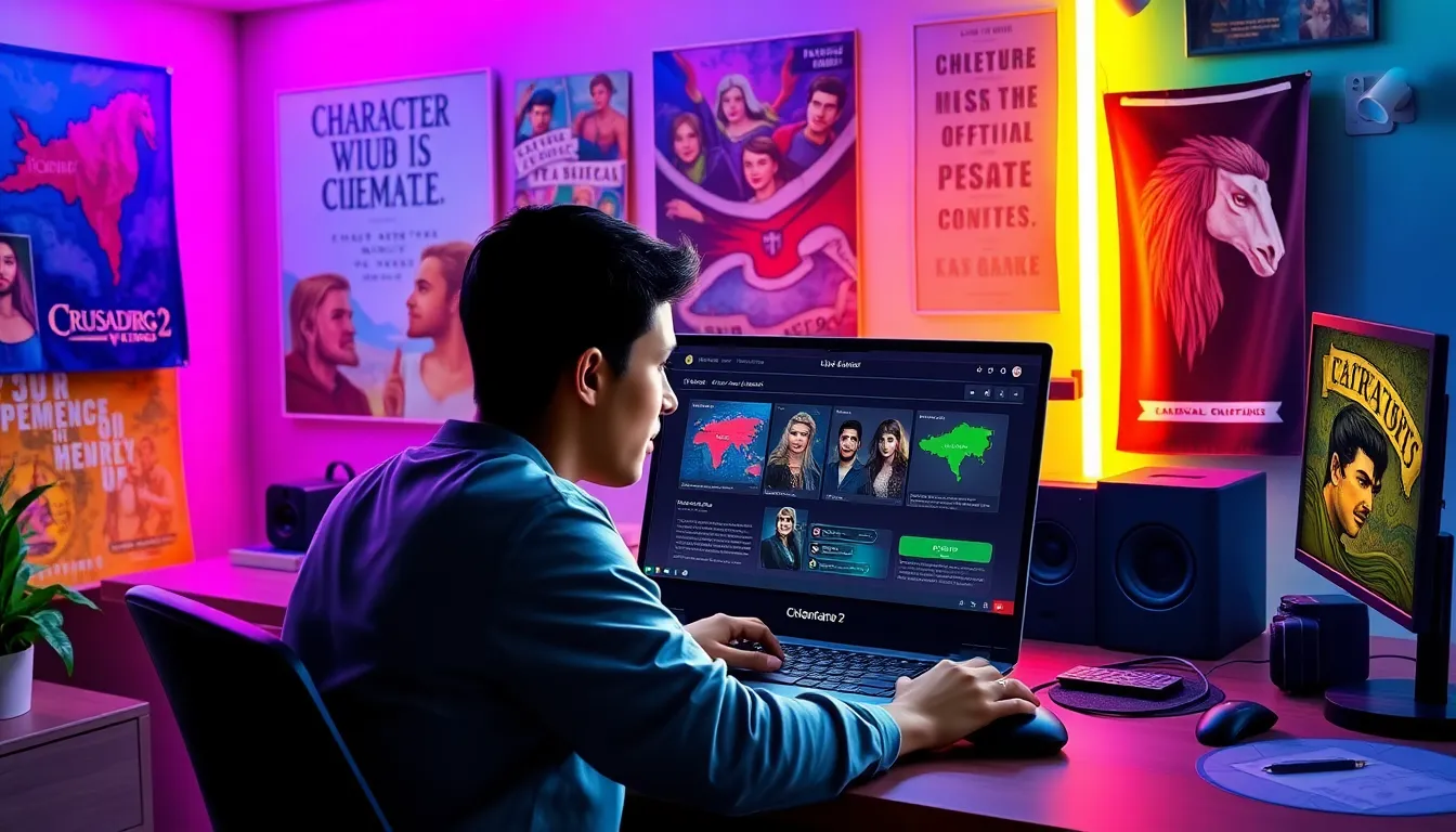 gamer using Ck2generator.com in a vibrant workspace.