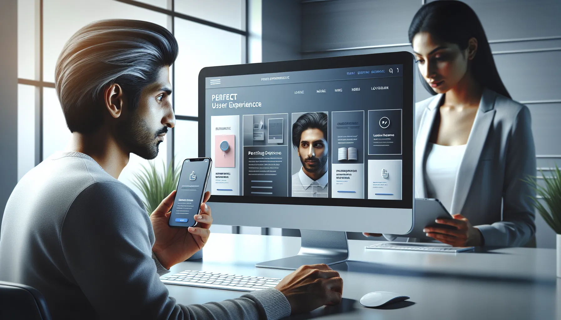 modern website interface displayed on desktop and mobile devices.