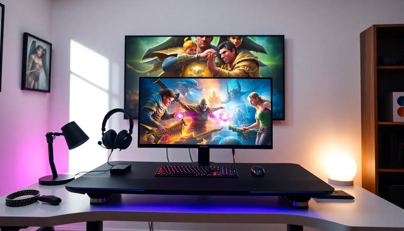 Steam Deck displaying World of Warcraft in a modern gaming environment.
