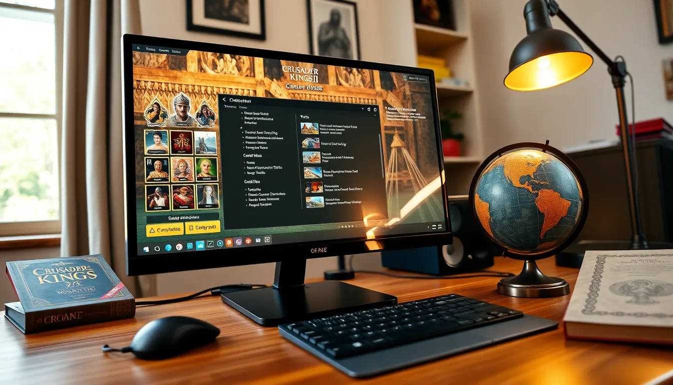 A computer screen showing the Ck2generator character creation interface in a home office.