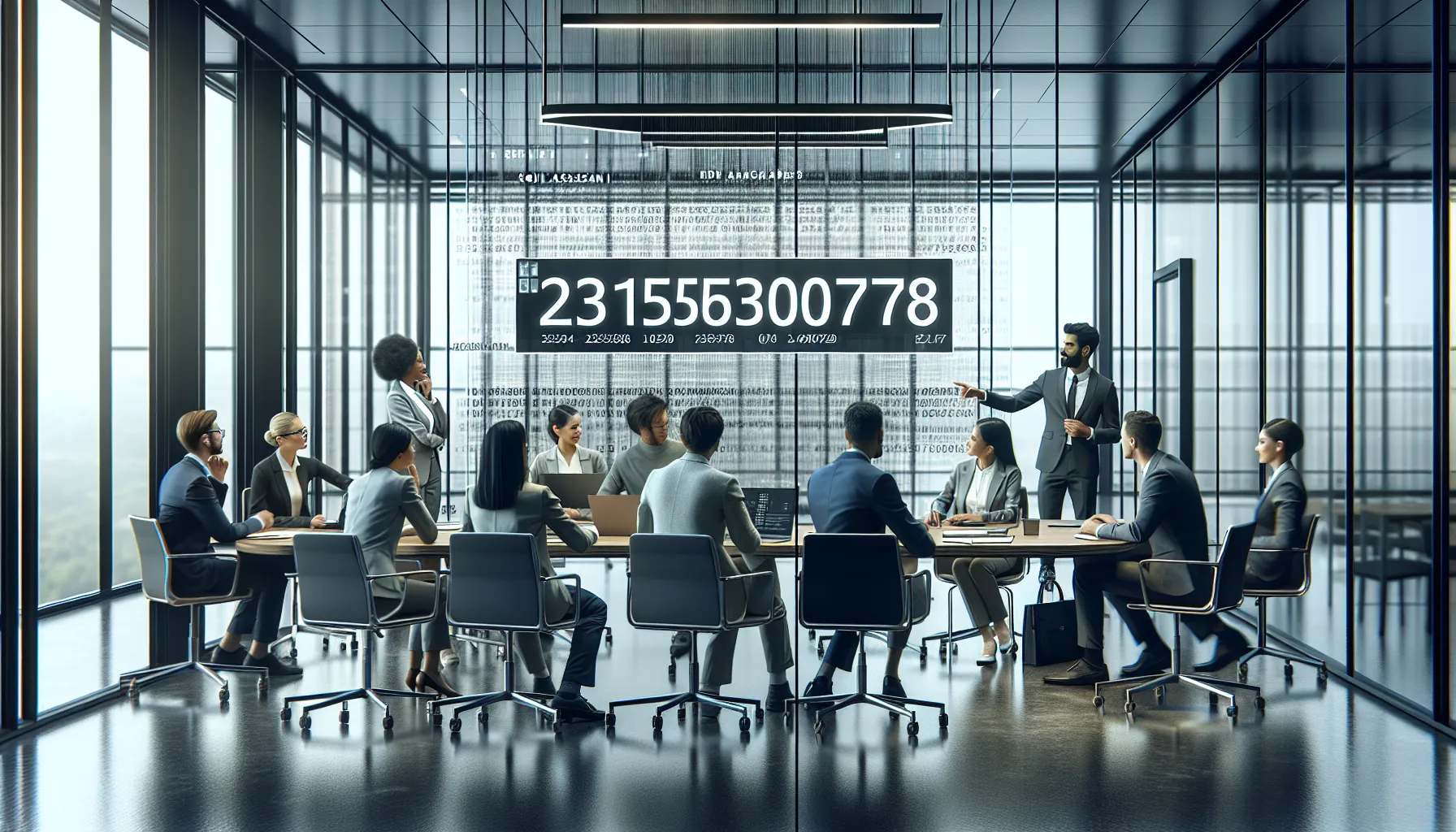 professionals discussing the significance of a unique identifier in an office.