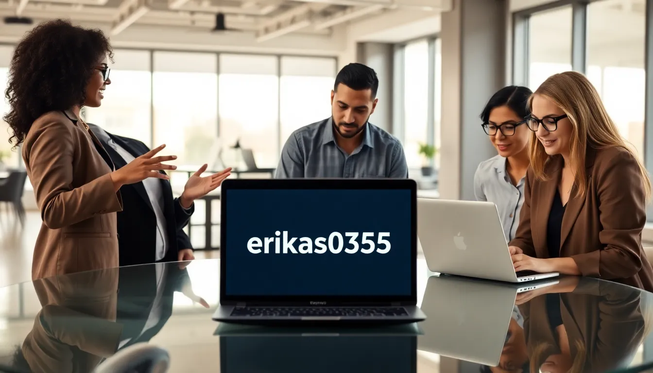 diverse team discussing the significance of the username erikas0305.