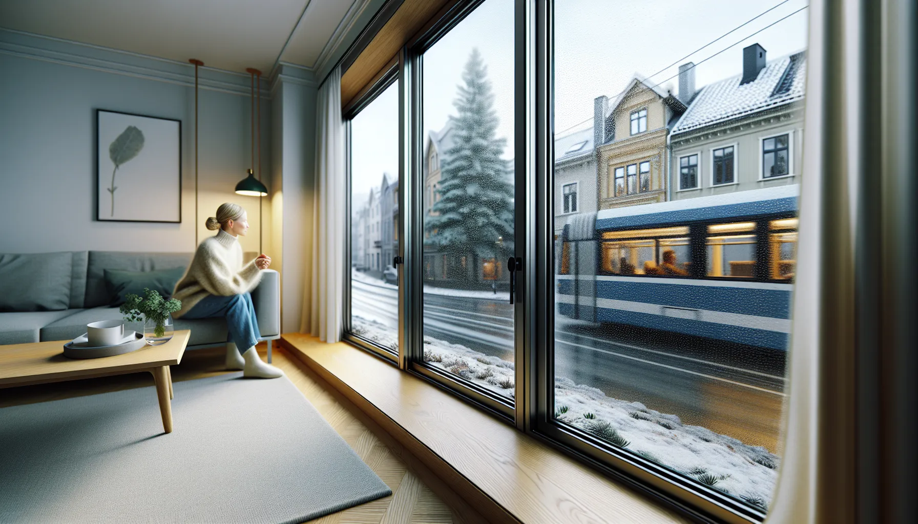 Triple-glazed norwegian window showing safety, insulation, and weather protection indoors.