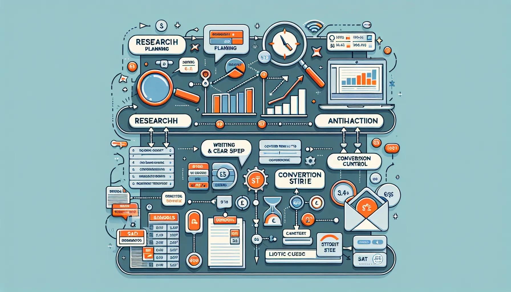 Infographic of essential tools for a UK SEO blog writer workflow.