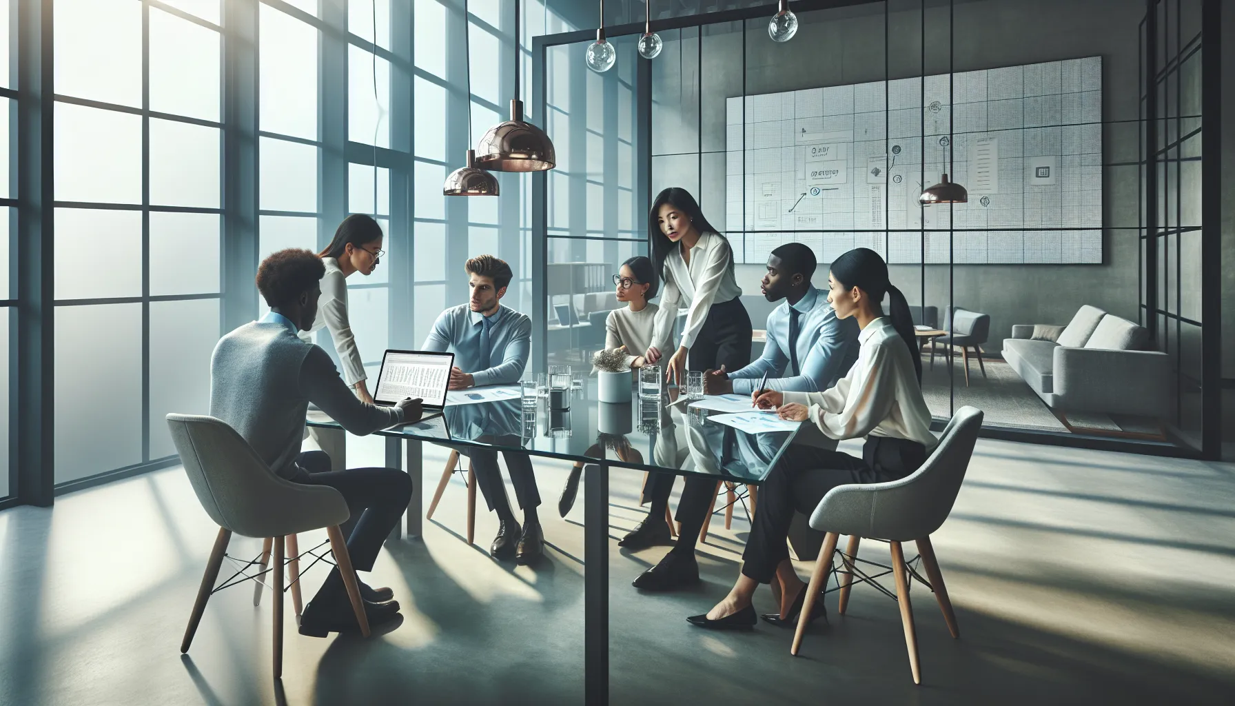 diverse team discussing effective use of numeric data in a modern office.